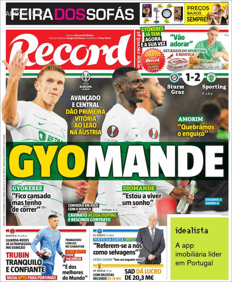 Portada de Record (Portugal)