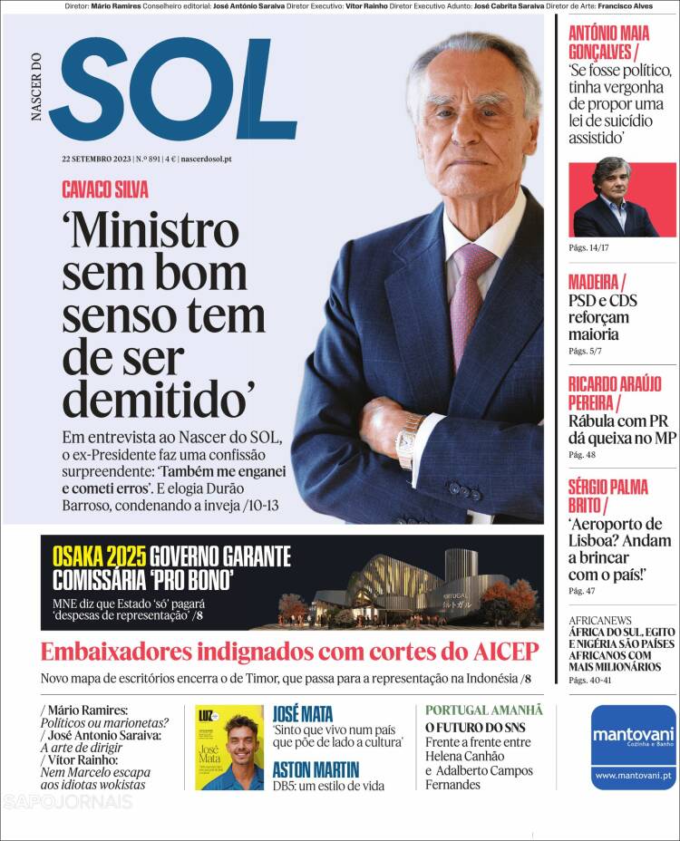 Portada de Jornal Sol (Portugal)