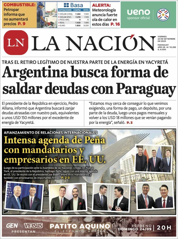 Portada de La Nación (Paraguay)