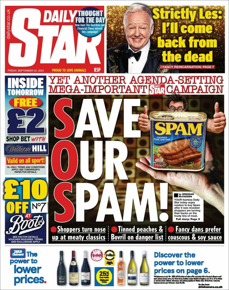 Portada de Daily Star (United Kingdom)