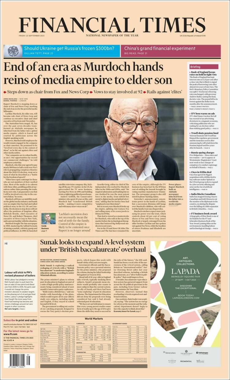 Portada de Financial Times (United Kingdom)