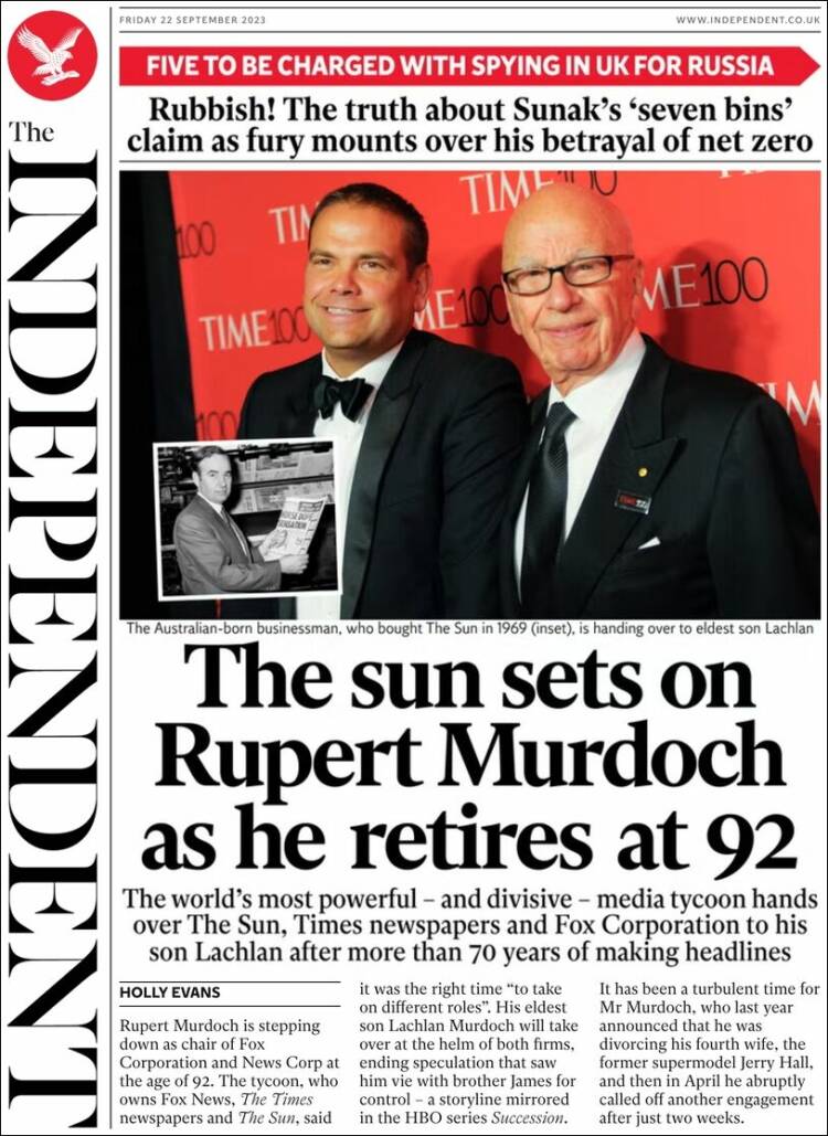 Portada de The Independent (United Kingdom)