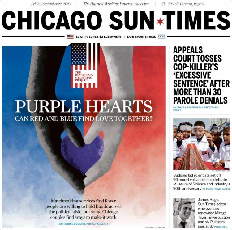 Portada de Chicago Sun-Times (USA)