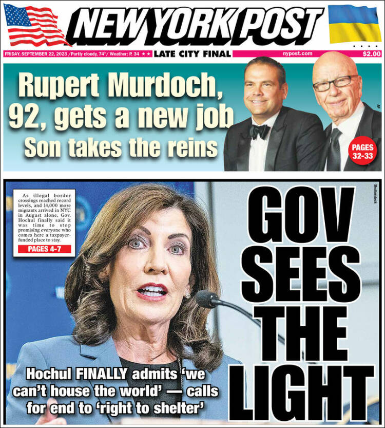 Portada de New York Post (USA)