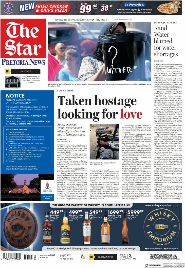 Portada de The Star (South Africa)