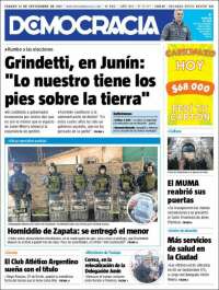 Portada de Diario Democracia (Argentina)