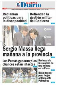 Portada de Nuevo Diario de Salta (Argentina)