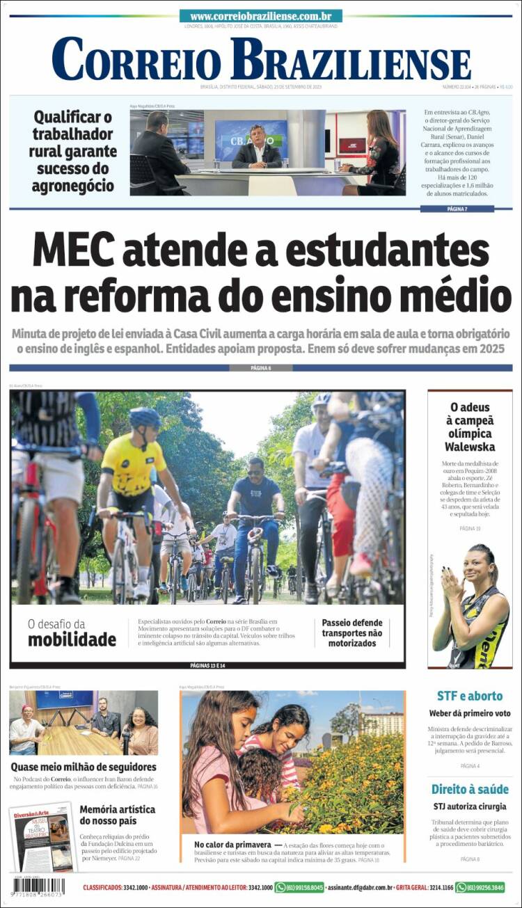 Portada de Correio Braziliense (Brasil)