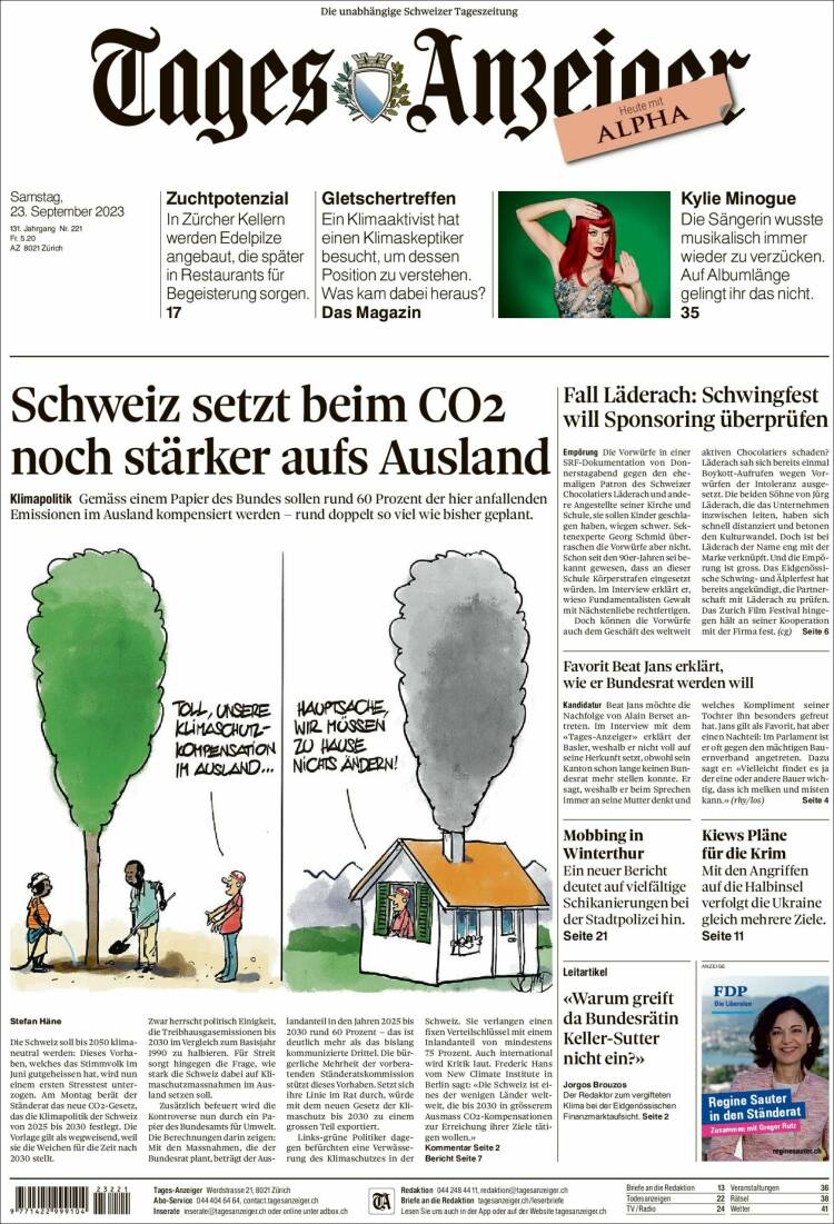 Portada de Tages-Anzeiger (Switzerland)