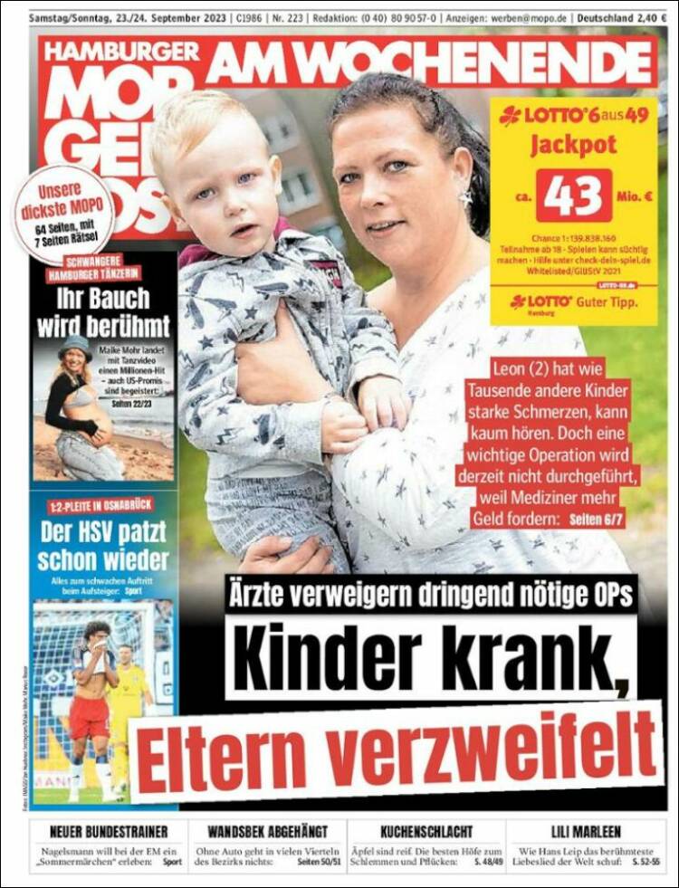 Portada de Hamburger Morgenpost  (Germany)