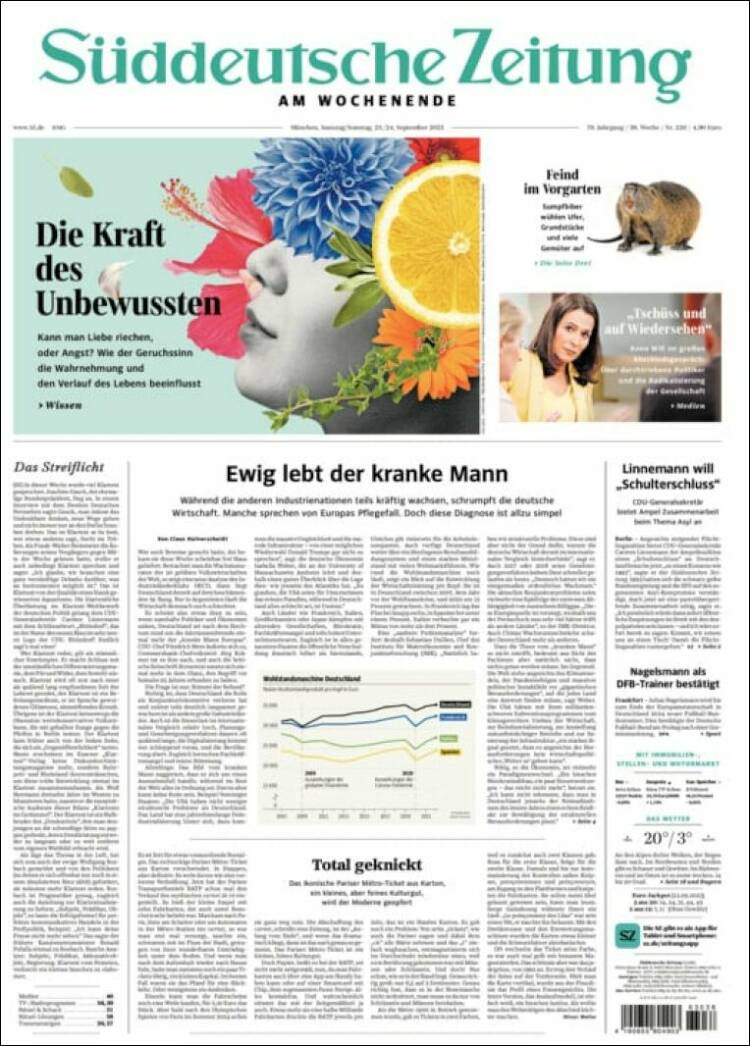 Portada de Sueddeutsche (Alemania)