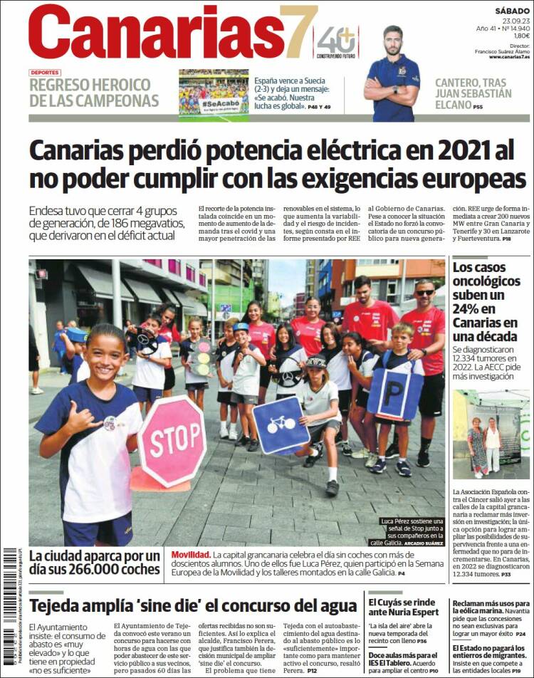 Portada de Canarias 7 (España)