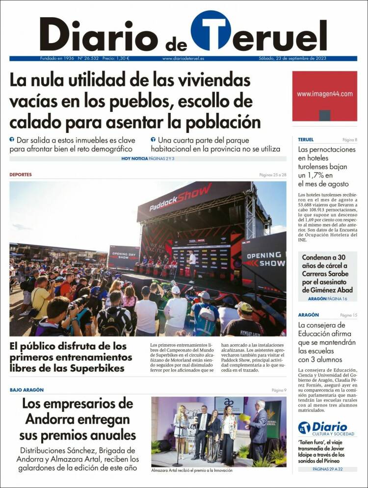 Portada de Diario de Teruel (Spain)