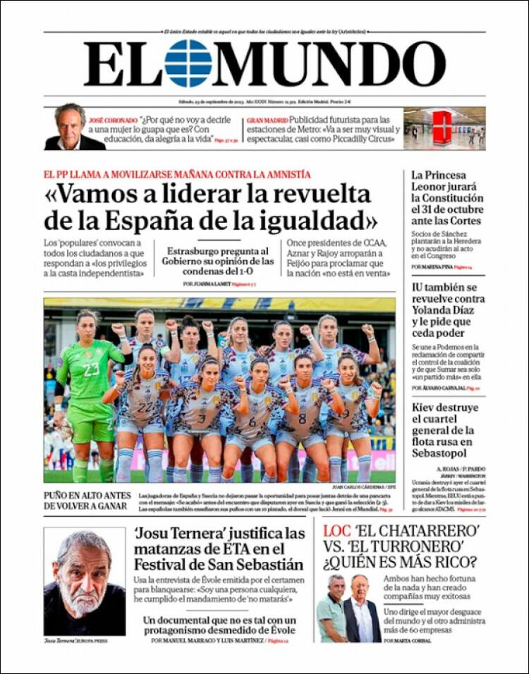 Portada de El Mundo (Spain)