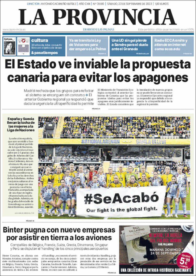 Portada de La Provincia (Spain)