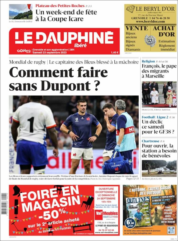 Portada de Le Dauphiné Libéré (Francia)