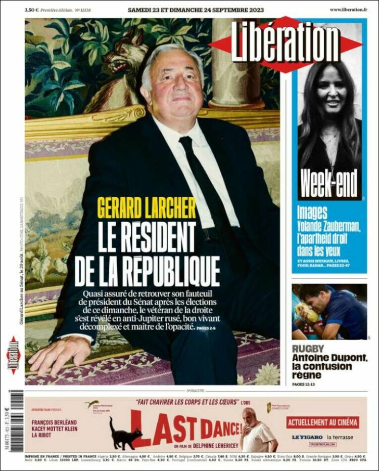 Portada de Libération (Francia)