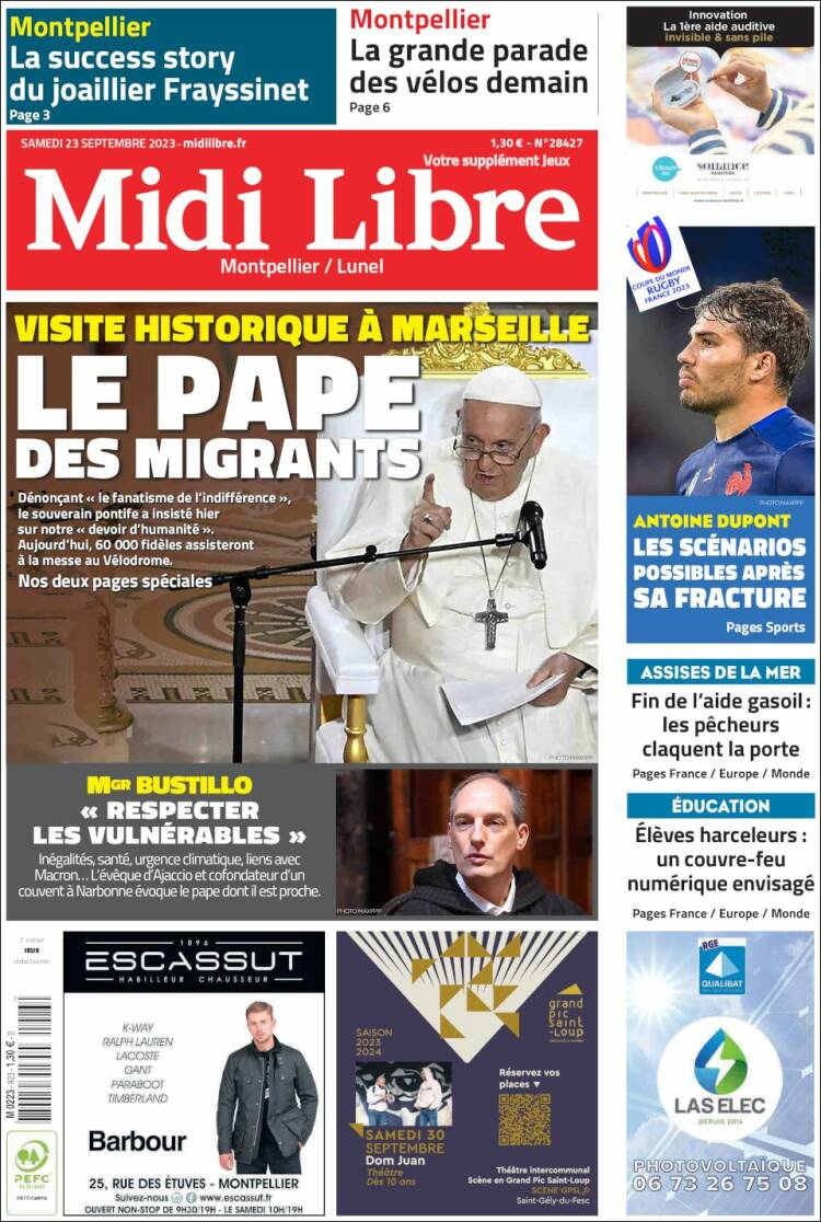 Portada de Midi Libre (Francia)