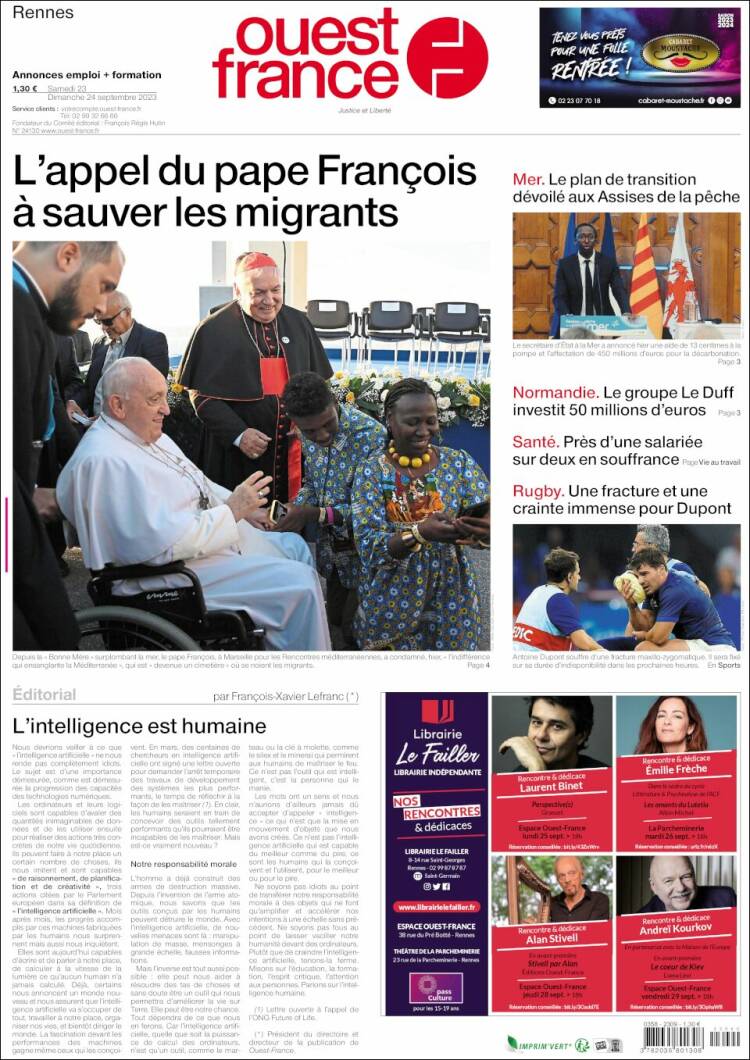 Portada de Ouest France (Francia)