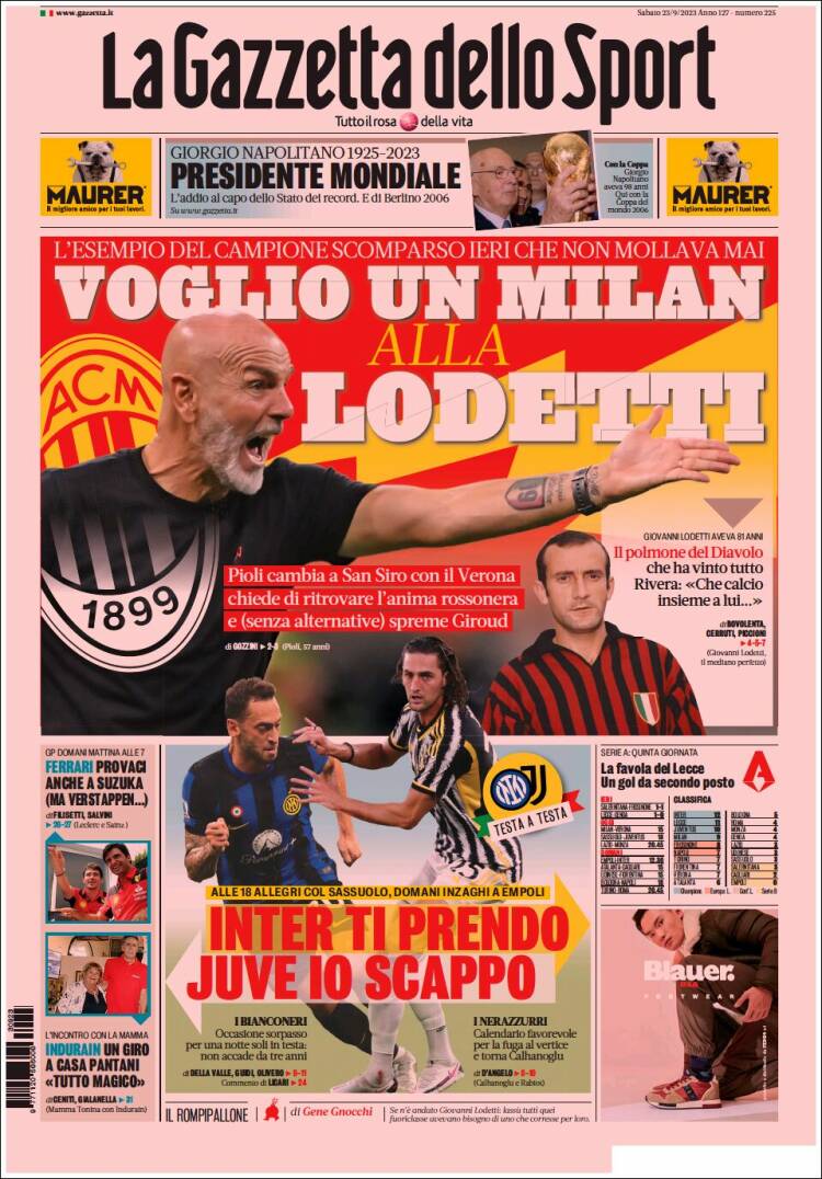 Portada de La Gazzetta dello Sport (Italy)