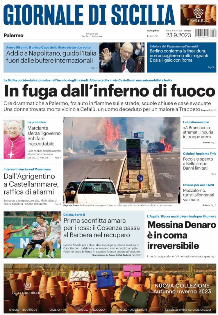 Portada de Giornale di Sicilia (Italy)