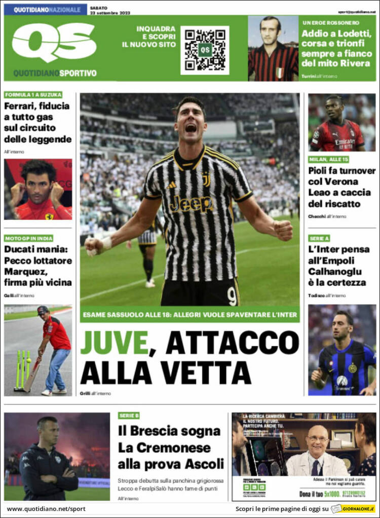 Portada de Quotidiano Sportivo (Italy)