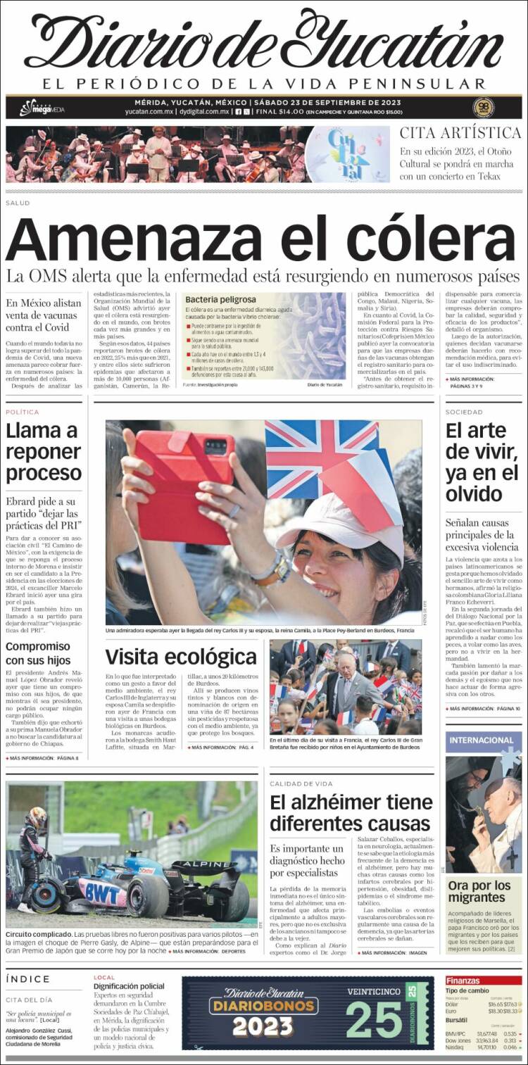 Portada de Diario de Yucatán (México)