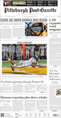 Portada de Pittsburgh Post-Gazette (USA)