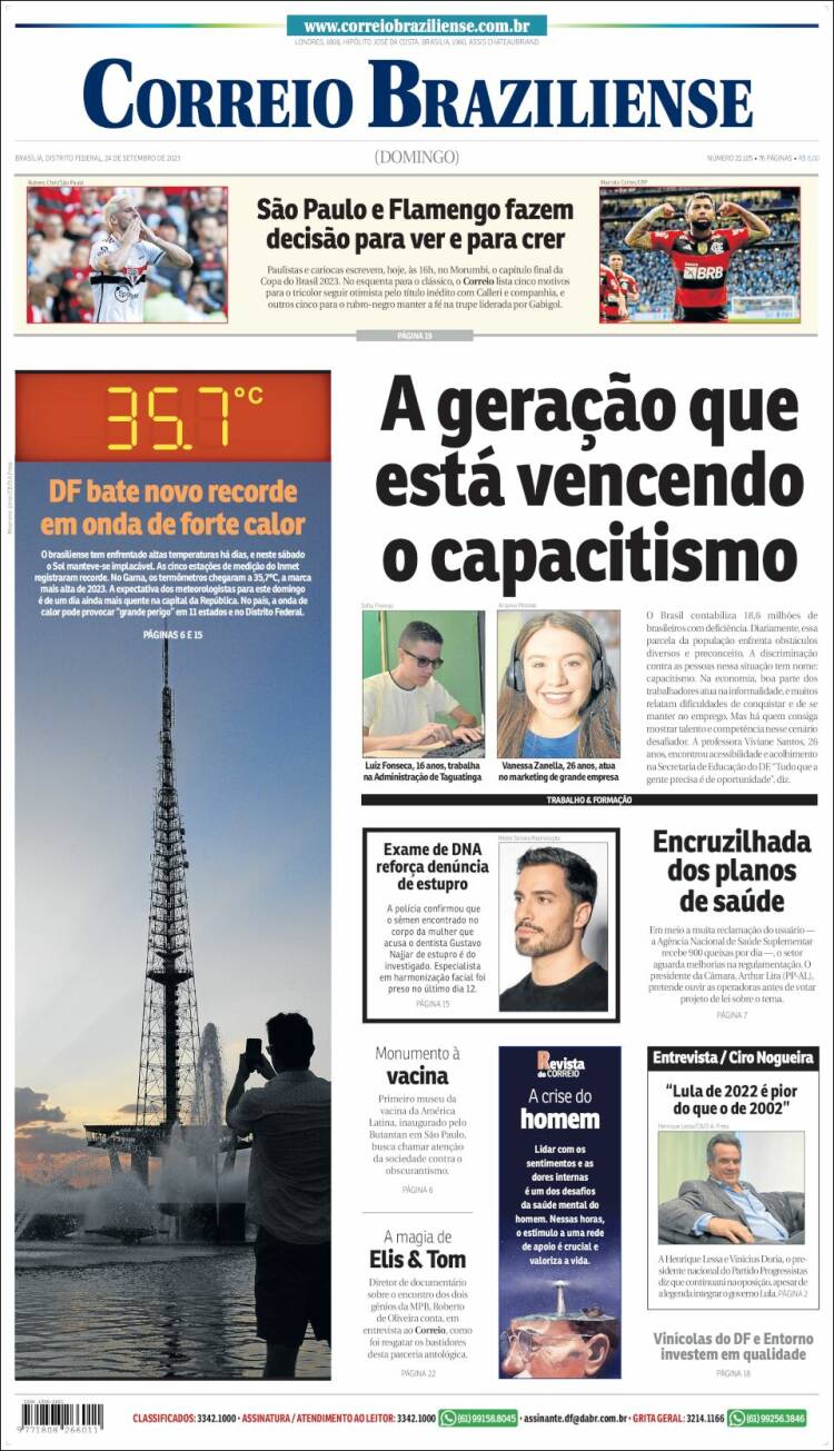 Portada de Correio Braziliense (Brasil)