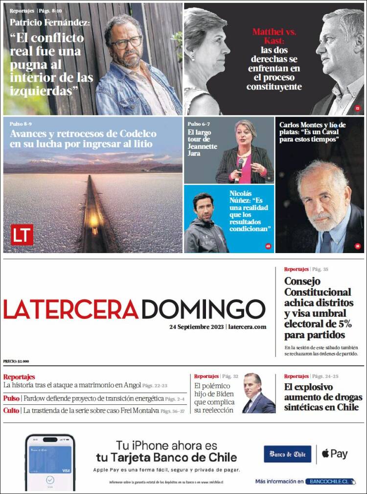 Portada de La Tercera (Chile)