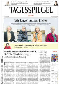 Portada de Der Tagesspiegel (Allemagne)