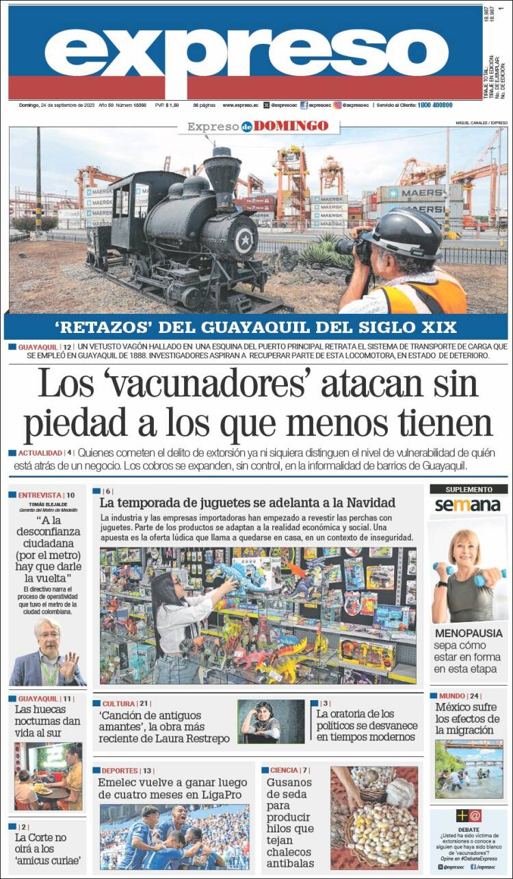 Portada de Expreso (Ecuador)