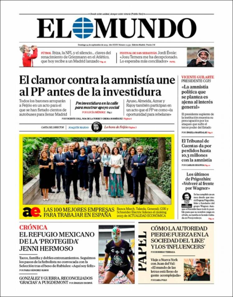 Portada de El Mundo (España)