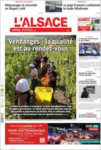 Portada de Journal L'Alsace (Francia)