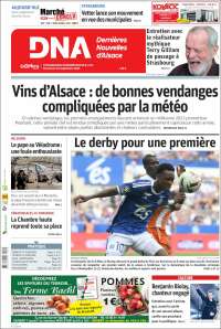 Portada de Les Dernières Nouvelles d'Alsace (Francia)