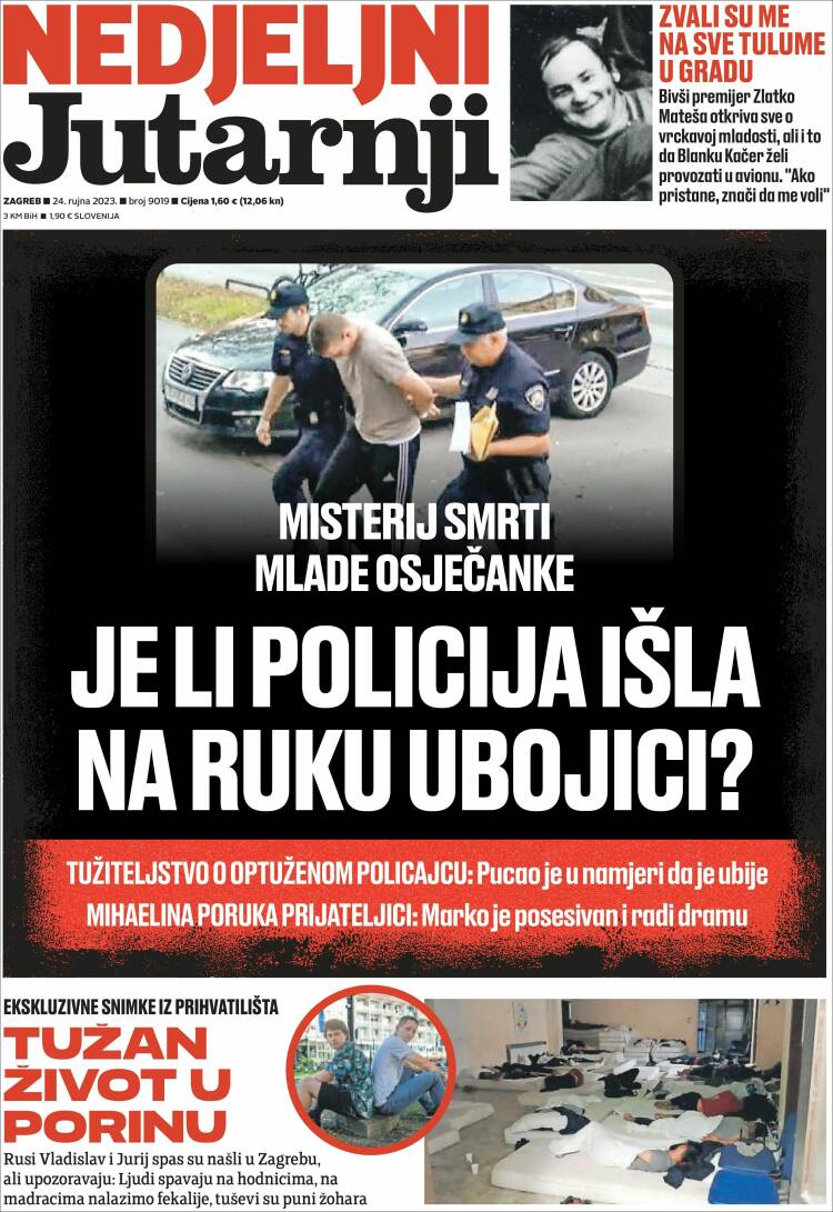 Portada de Jutarnji List (Croacia)