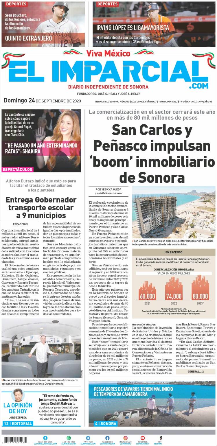 Portada de El Imparcial (M&eacute;xico)