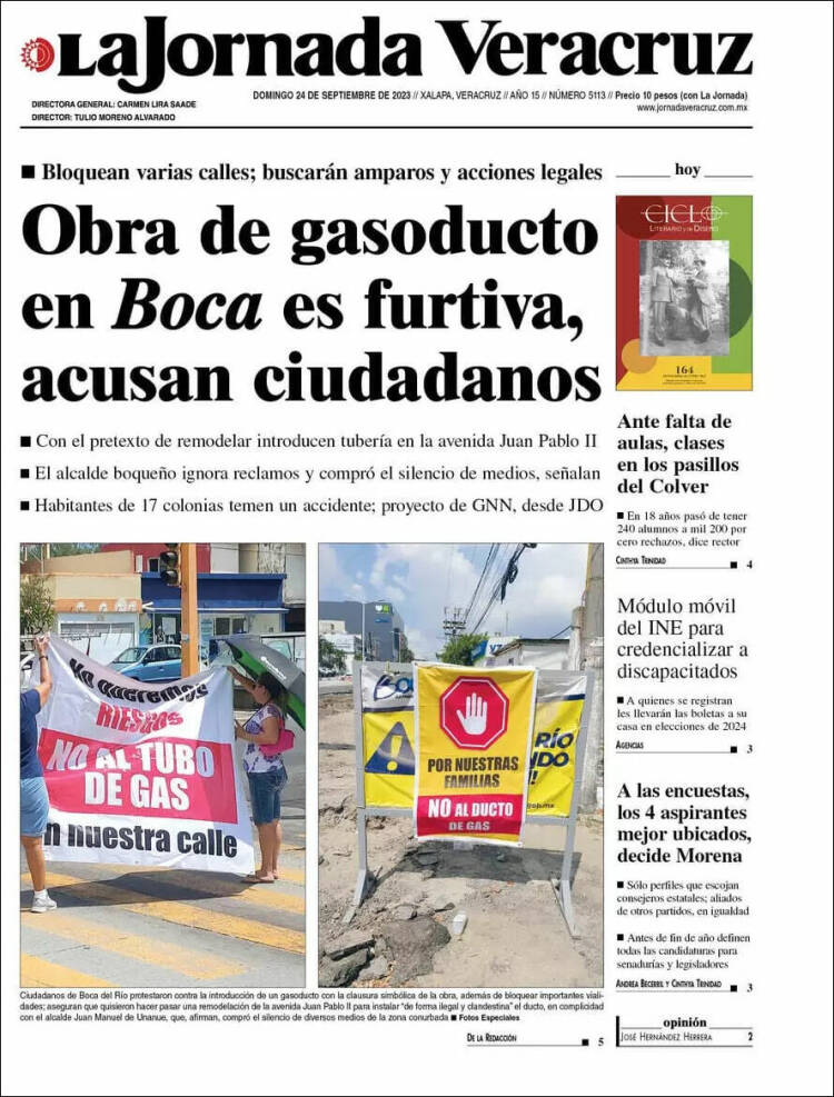 Portada de La Jornada Veracruz (M&eacute;xico)