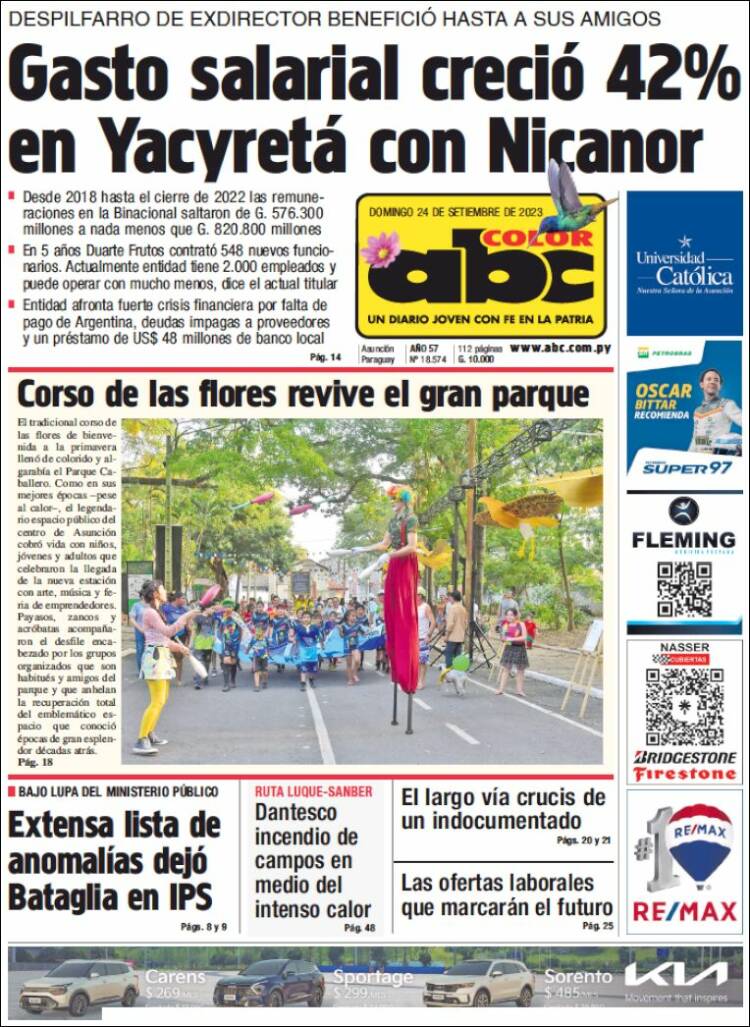 Portada de ABC Color (Paraguay)