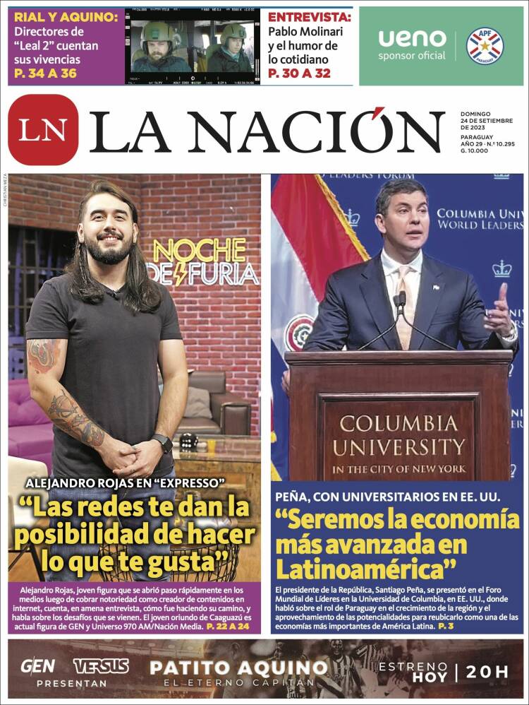 Portada de La Nación (Paraguay)
