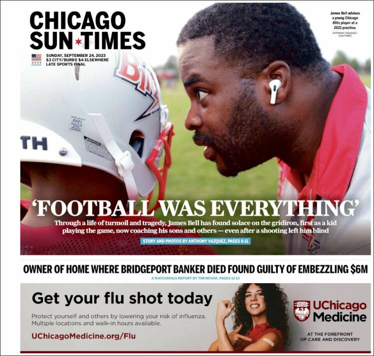 Portada de Chicago Sun-Times (USA)