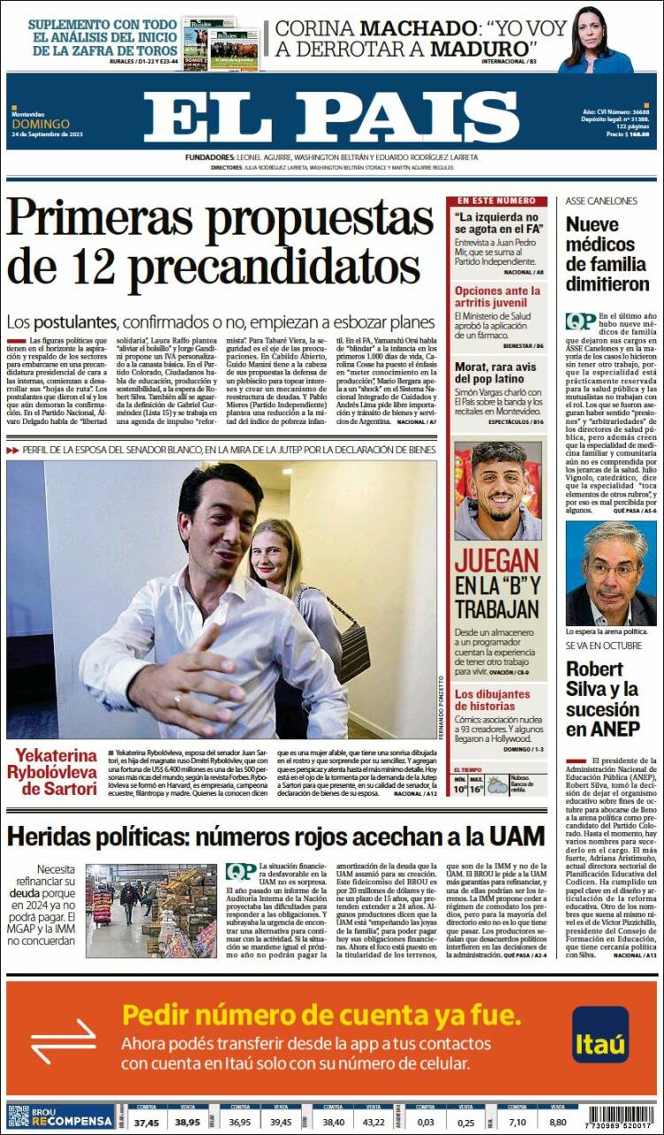 Portada de El País (Uruguay)