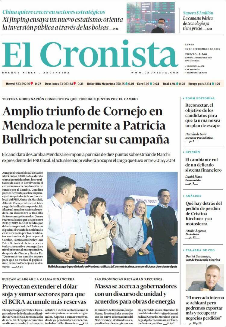 Portada de El Cronista Comercial (Argentina)