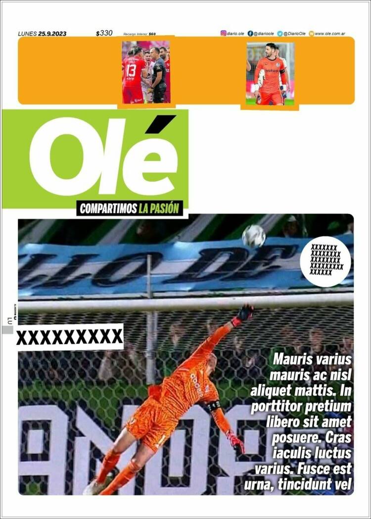 Portada de Olé (Argentina)