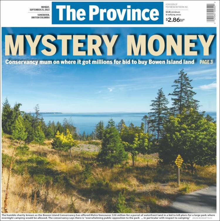 Portada de The Province (Canadá)