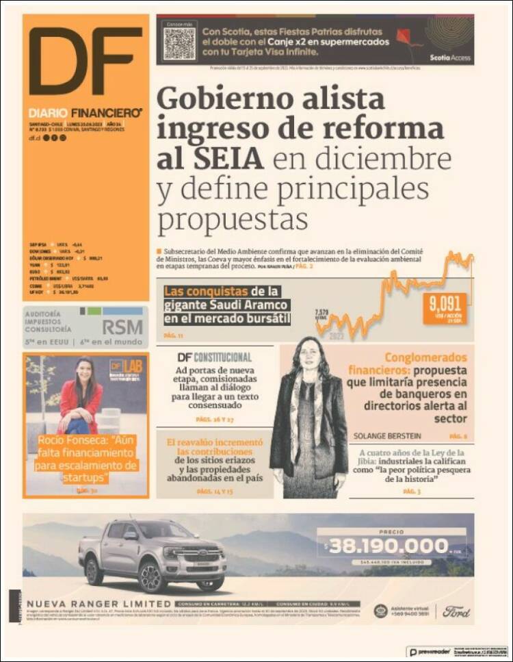 Portada de Diario Financiero (Chile)