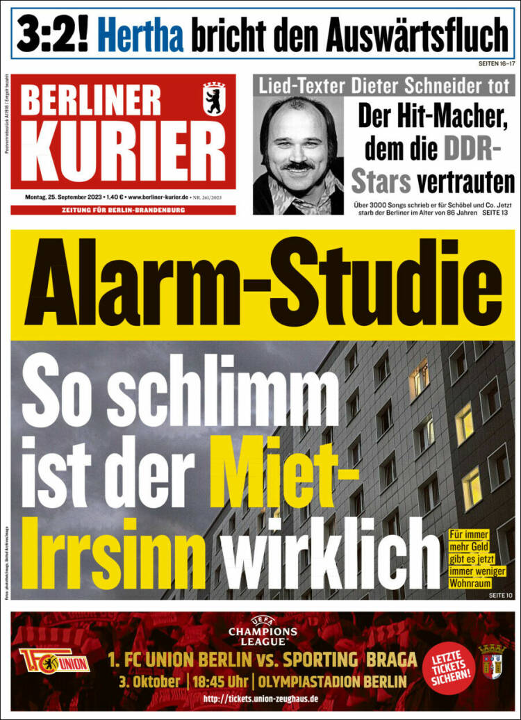 Portada de Berliner Kurier - Startseite BK (Alemania)