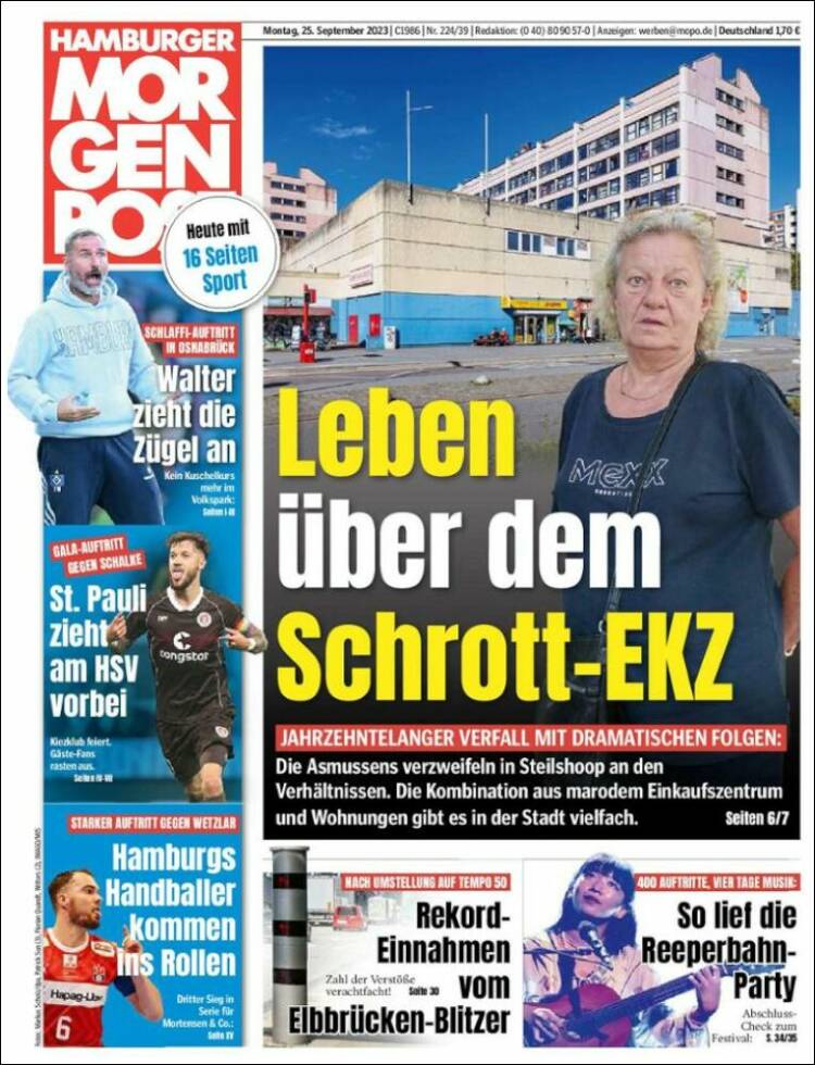 Portada de Hamburger Morgenpost  (Alemania)