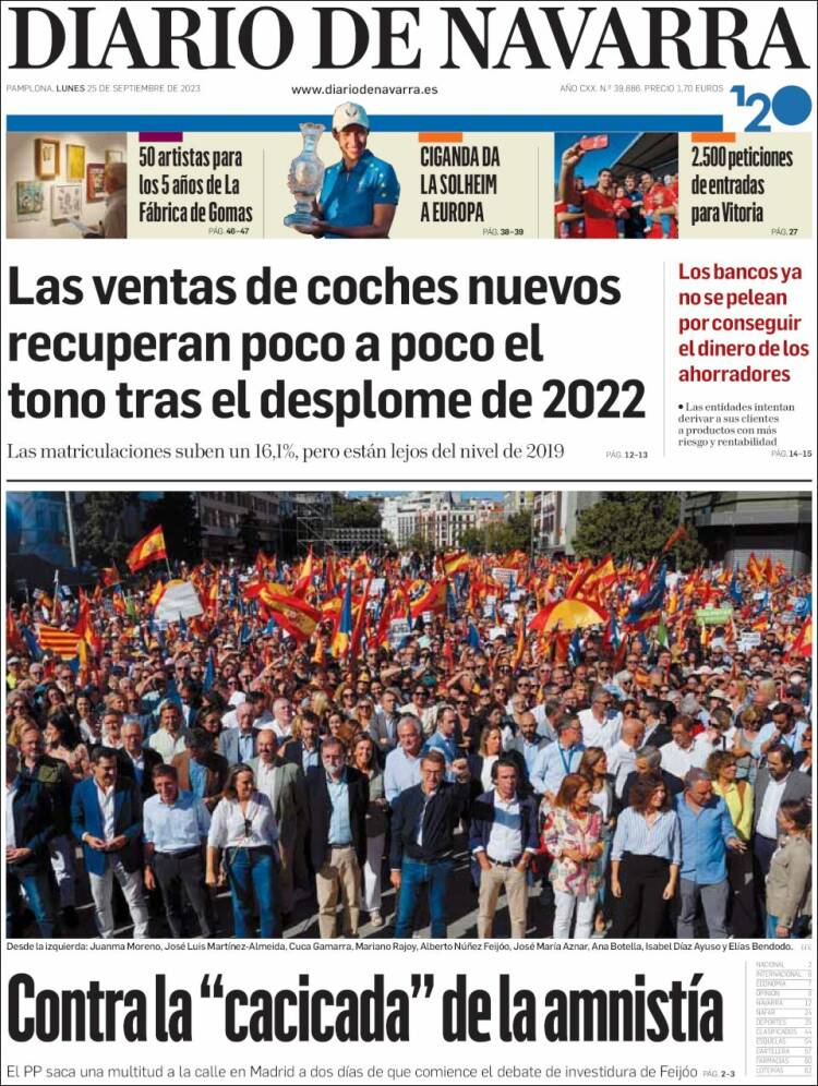 Portada de Diario de Navarra (España)