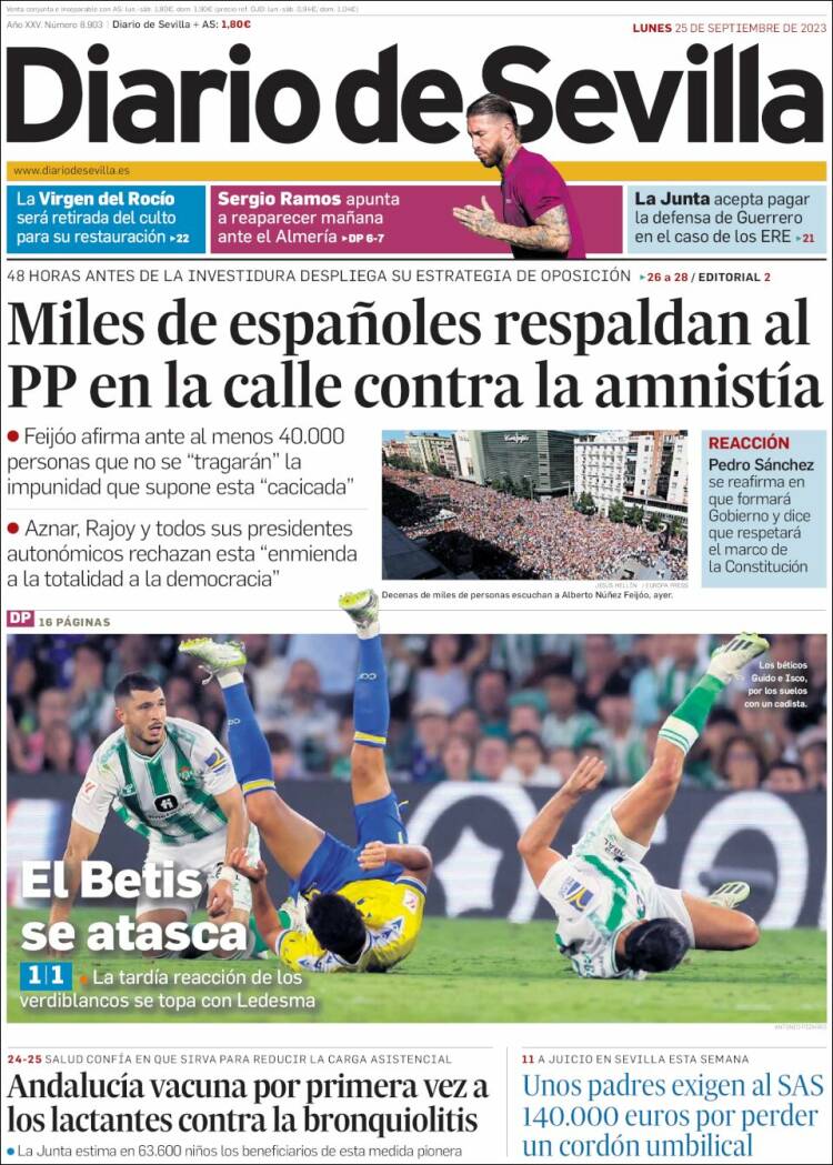 Portada de Diario de Sevilla (España)